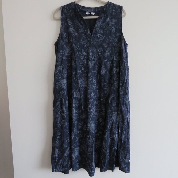 ROSEMARINE ITALY Linen Blend Tiered Floral Print Dress Lagenlook - Size M NWT - Picture 2 of 12